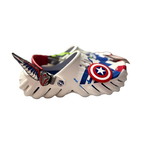 Crocs x Marvel Captain America Echo Clog Sz M8/W10 NWT Sold Out Limited Edition - Picture 2 of 10